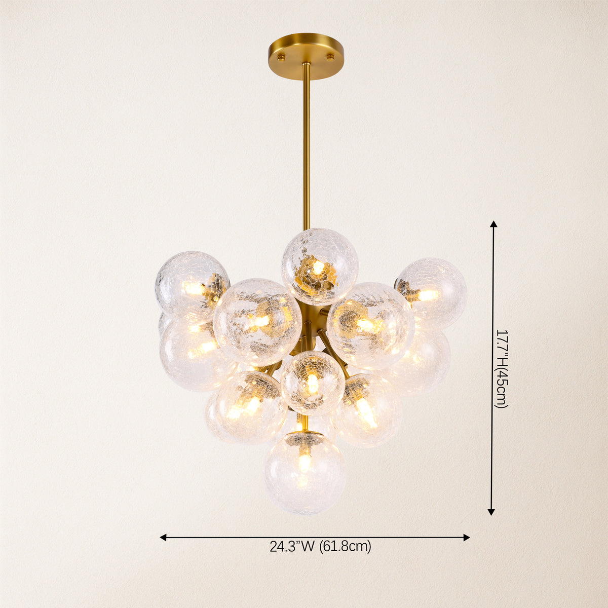 Elowen Crackled Glass Cluster Round Chandelier