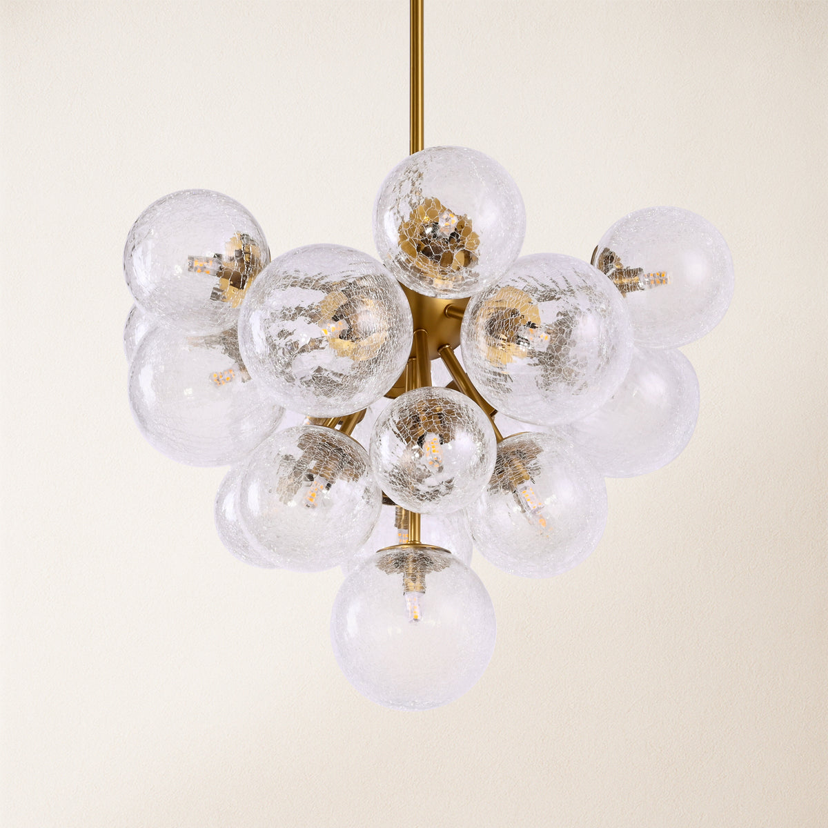 Elowen Crackled Glass Cluster Round Chandelier