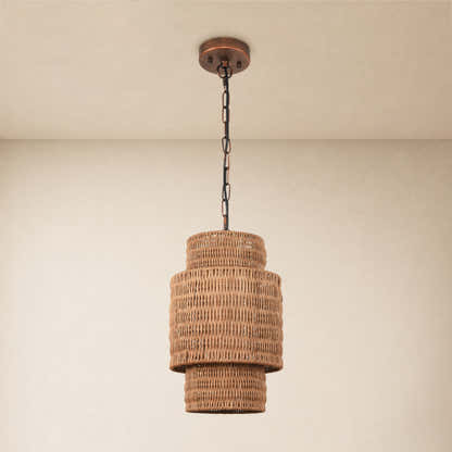 Cavana Rattan Round Pendant 9"D