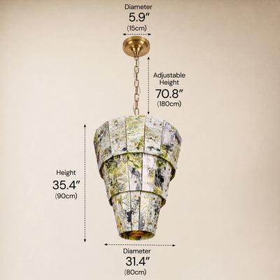 Pietra Green Marble Round Chandelier 31.4"D