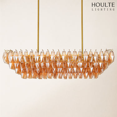Celestial Drop Muti-Tier Crystal Glass Chandelier 54''W