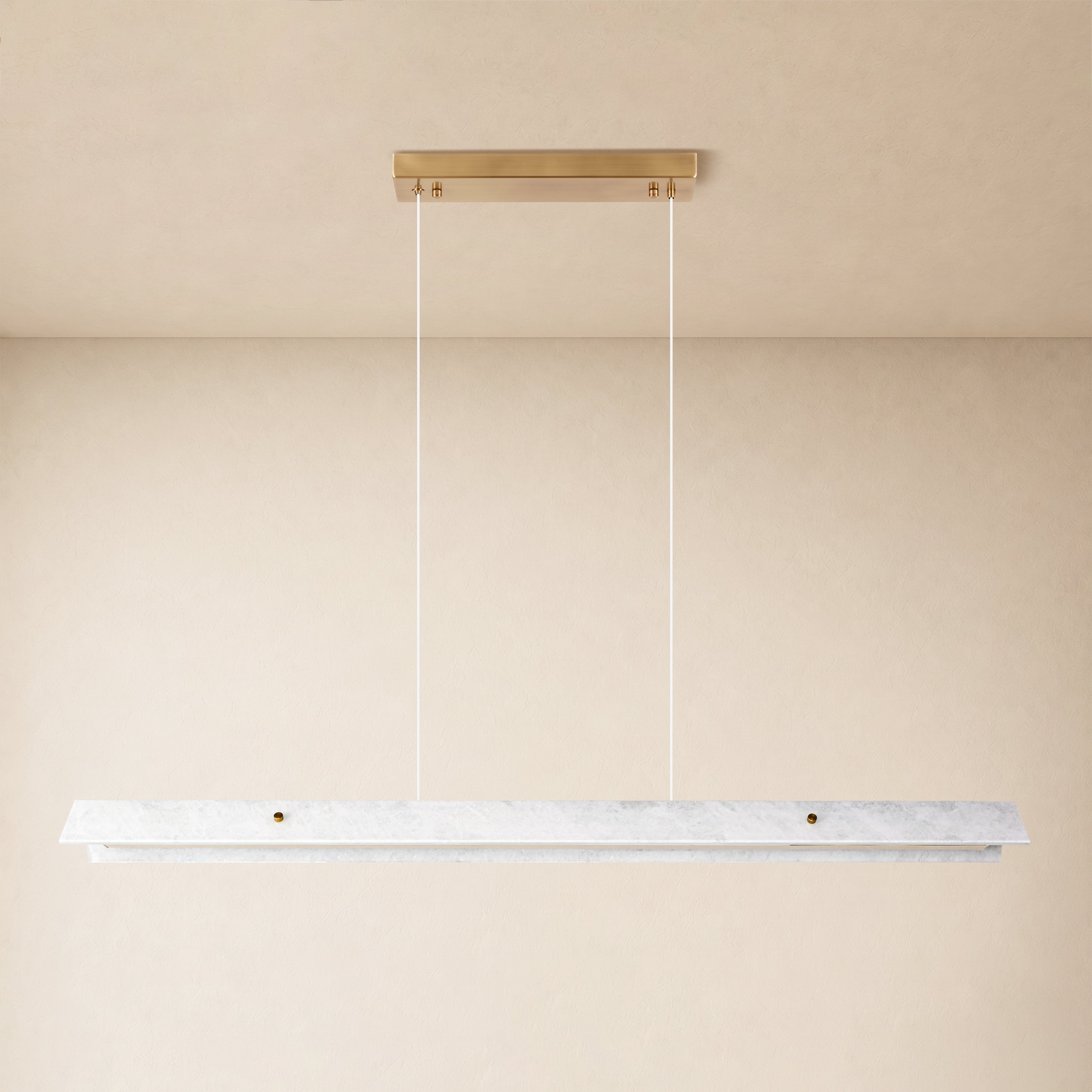 Pietra White Marble Linear Chandelier 49.2"D