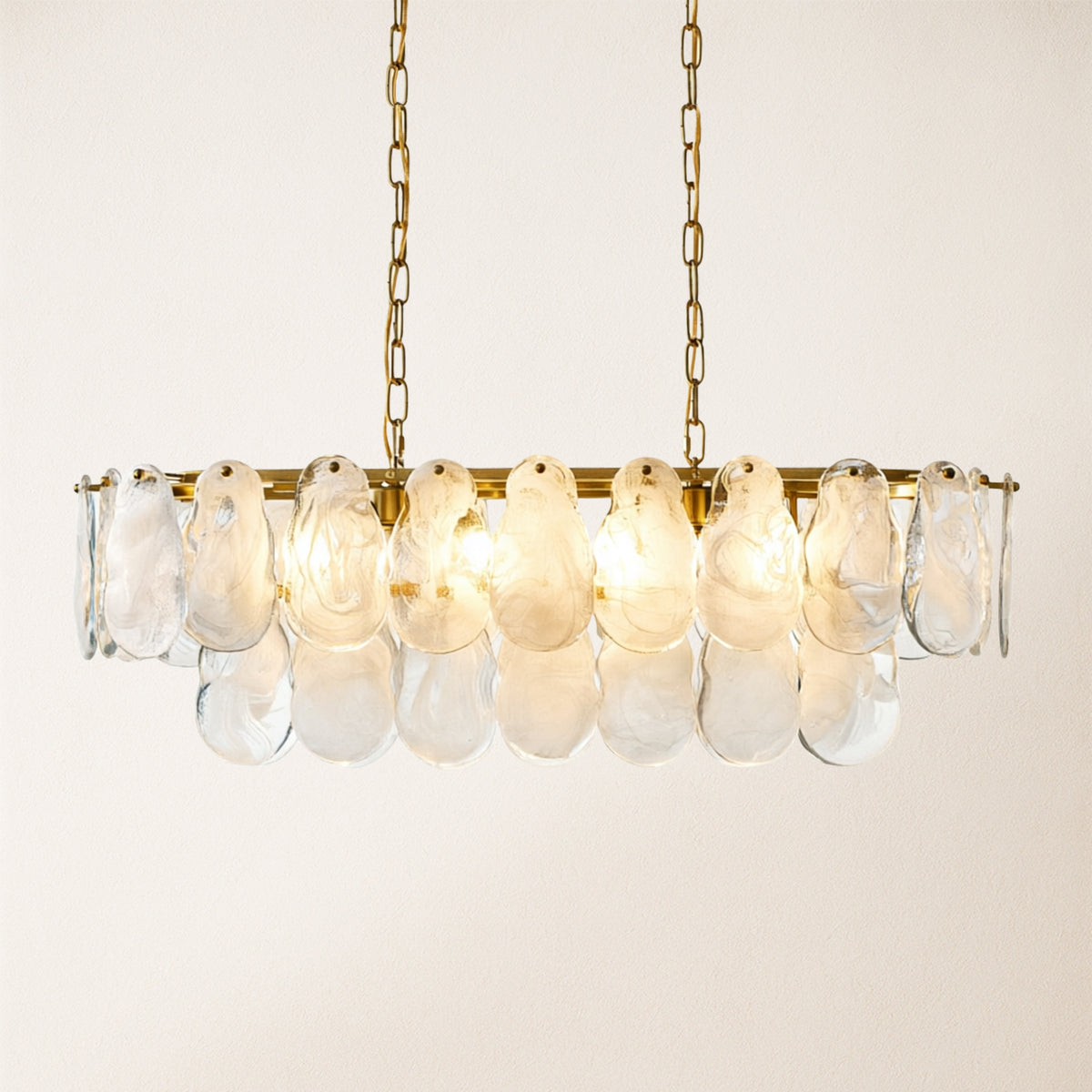 Elaris Glass Cloud Rectangular Chandelier 35"W