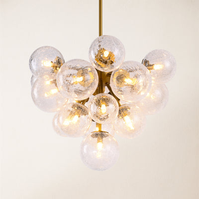 Elowen Crackled Glass Cluster Round Chandelier