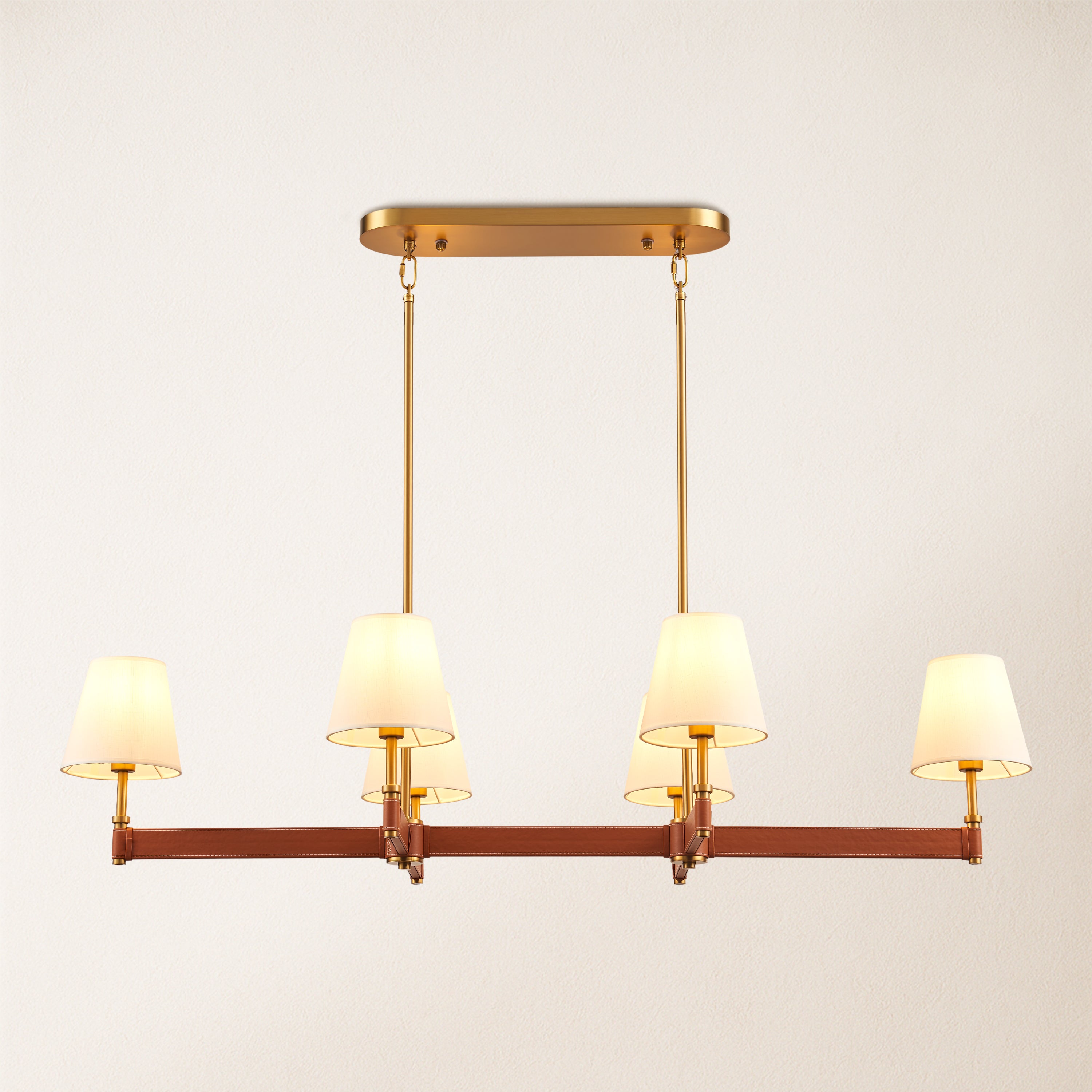 Corvella Leather Linear Chandelier 51"W