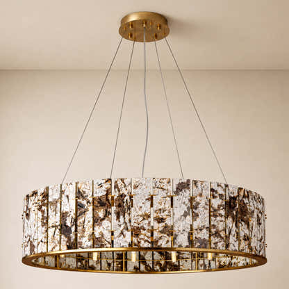 Pietra Marble Round Chandelier 23.6"D