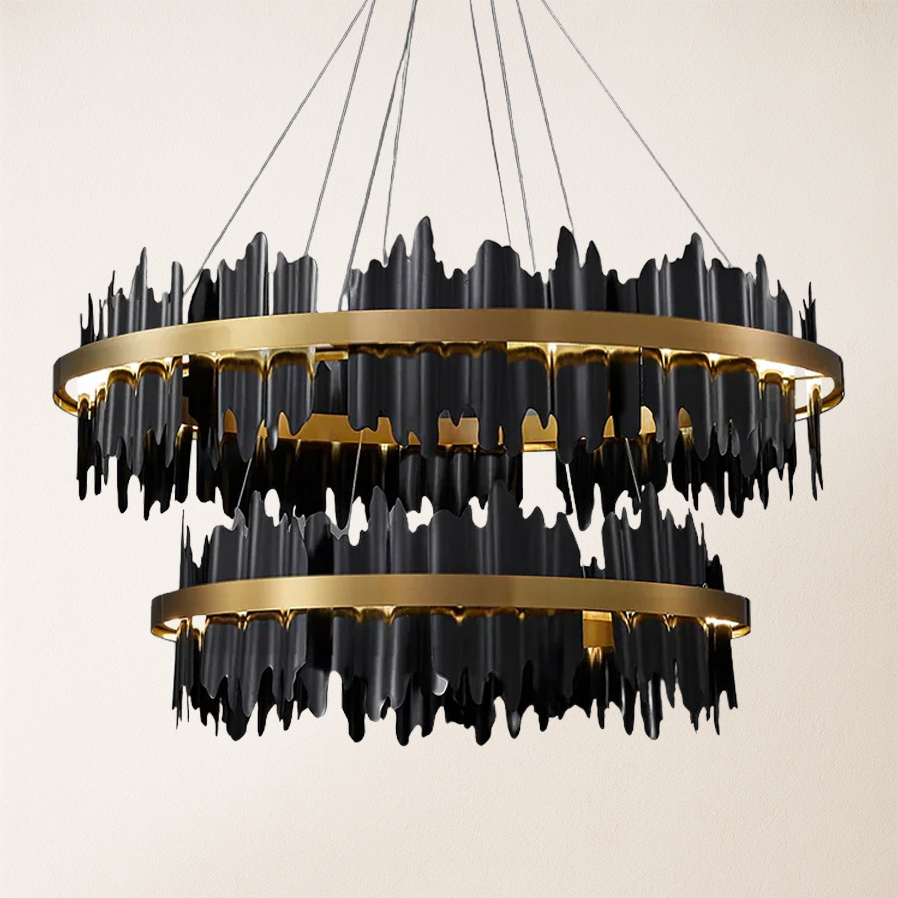 Arctira Metal Iceberg 2 Tiered Round Chandelier 32"D
