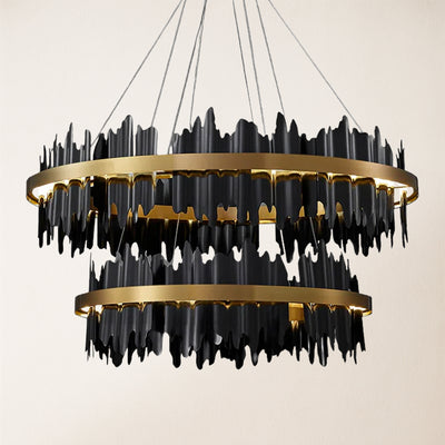Arctira Metal Iceberg 2 Tiered Round Chandelier 32"D