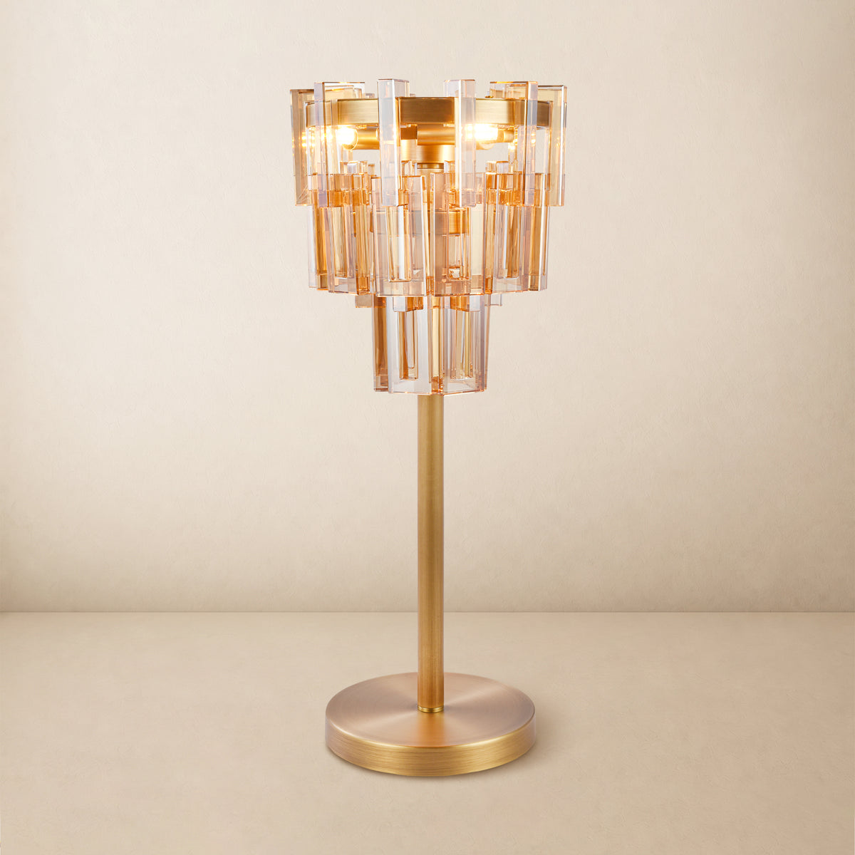 Cirelle Crystal Rectangular Table Lamp 20"H 