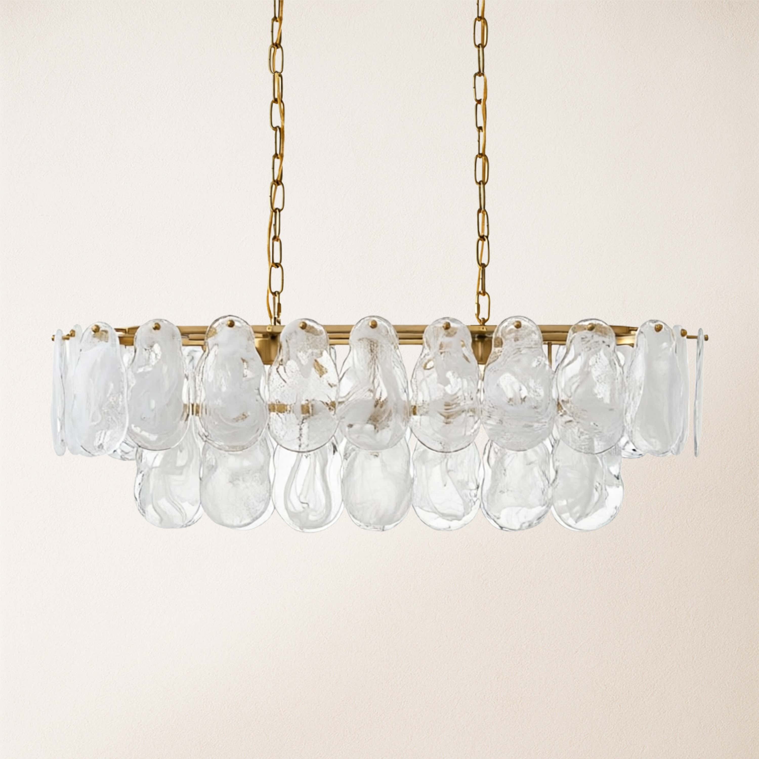 Elaris Glass Cloud Rectangular Chandelier 35"W