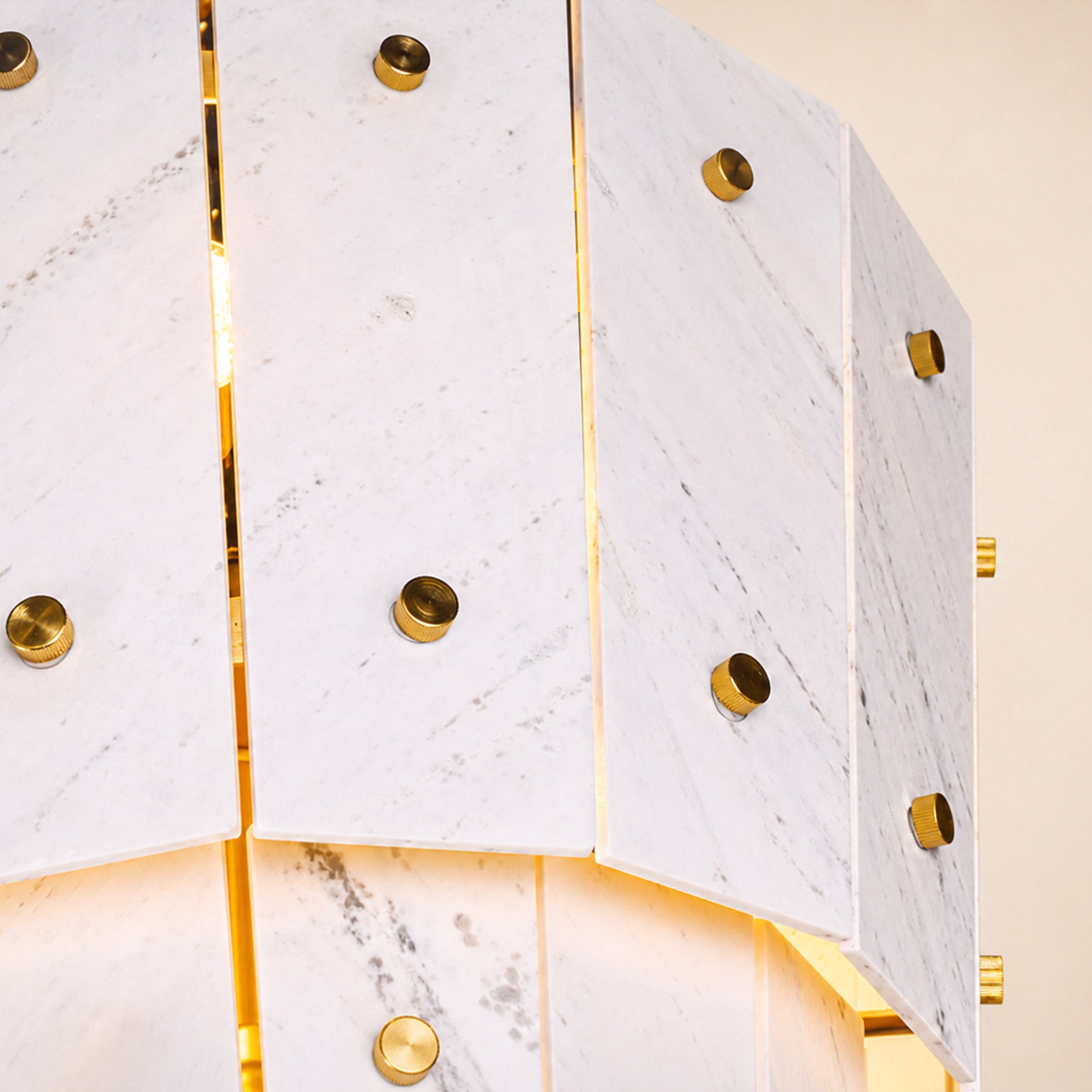 Pietra White Quartzite Round Chandelier 23.6"D