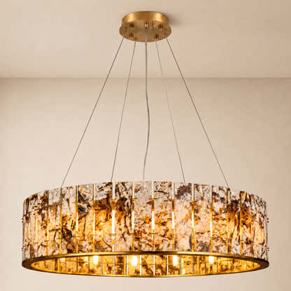 Pietra Marble Round Chandelier 23.6"D
