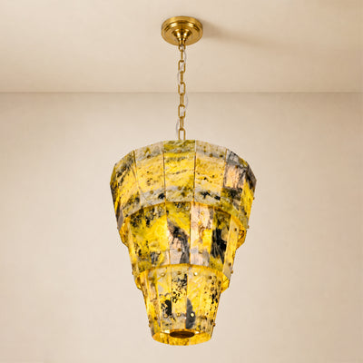 Pietra Green Marble Round Chandelier 31.4"D
