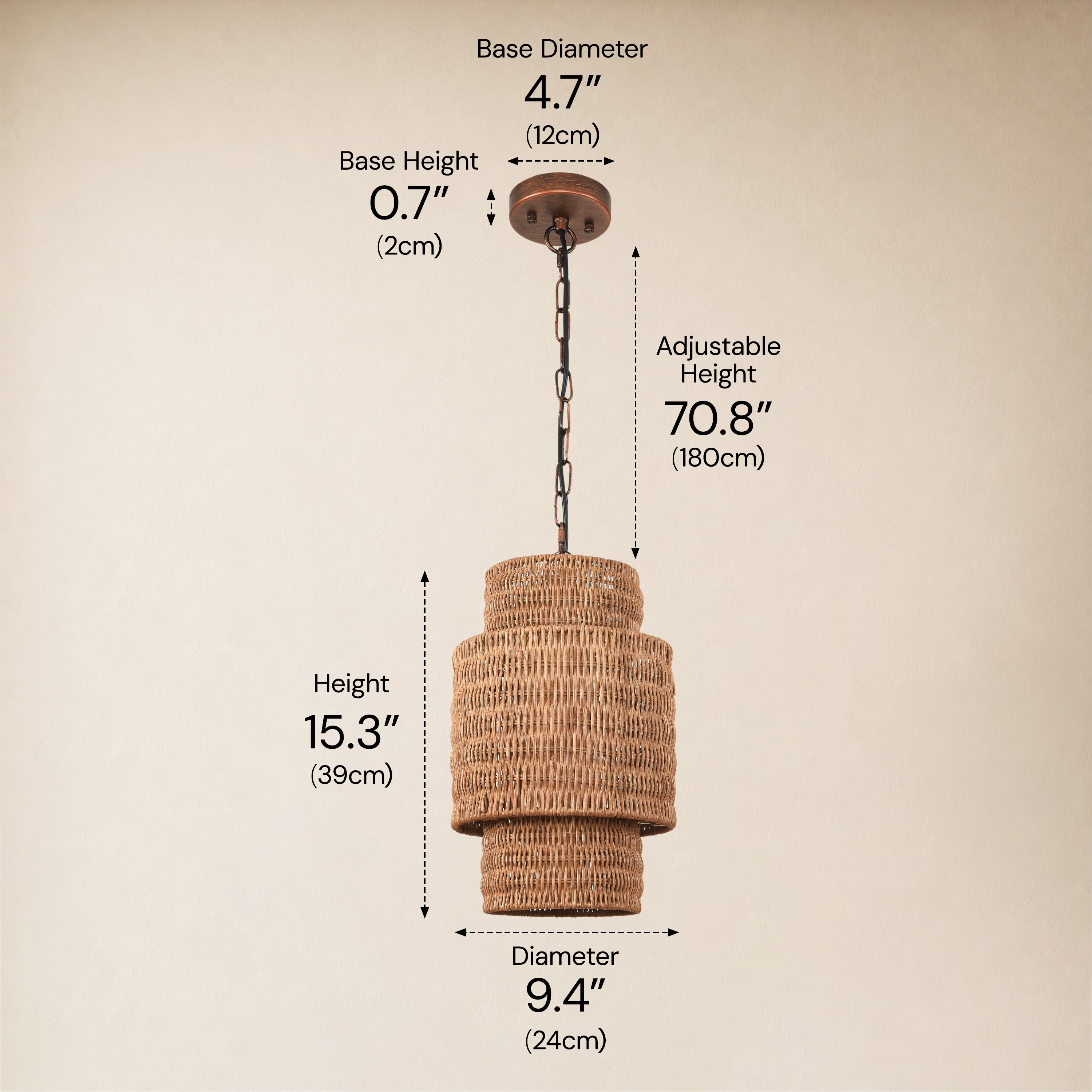 Cavana Rattan Round Pendant 9