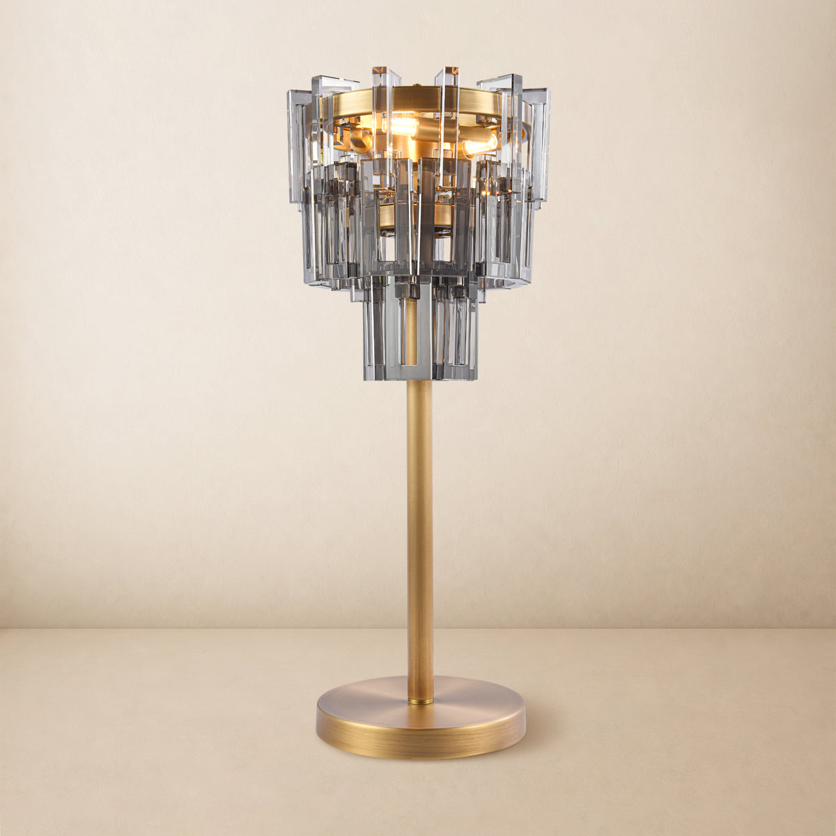 Cirelle Crystal Rectangular Table Lamp 20"H 
