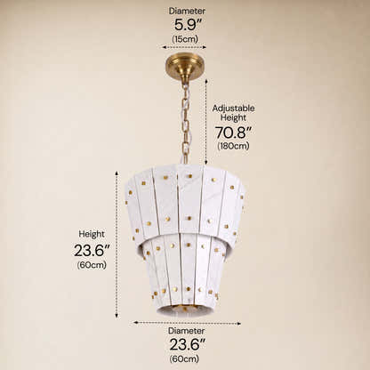 Pietra Quartzite Round Chandelier 23.6"D