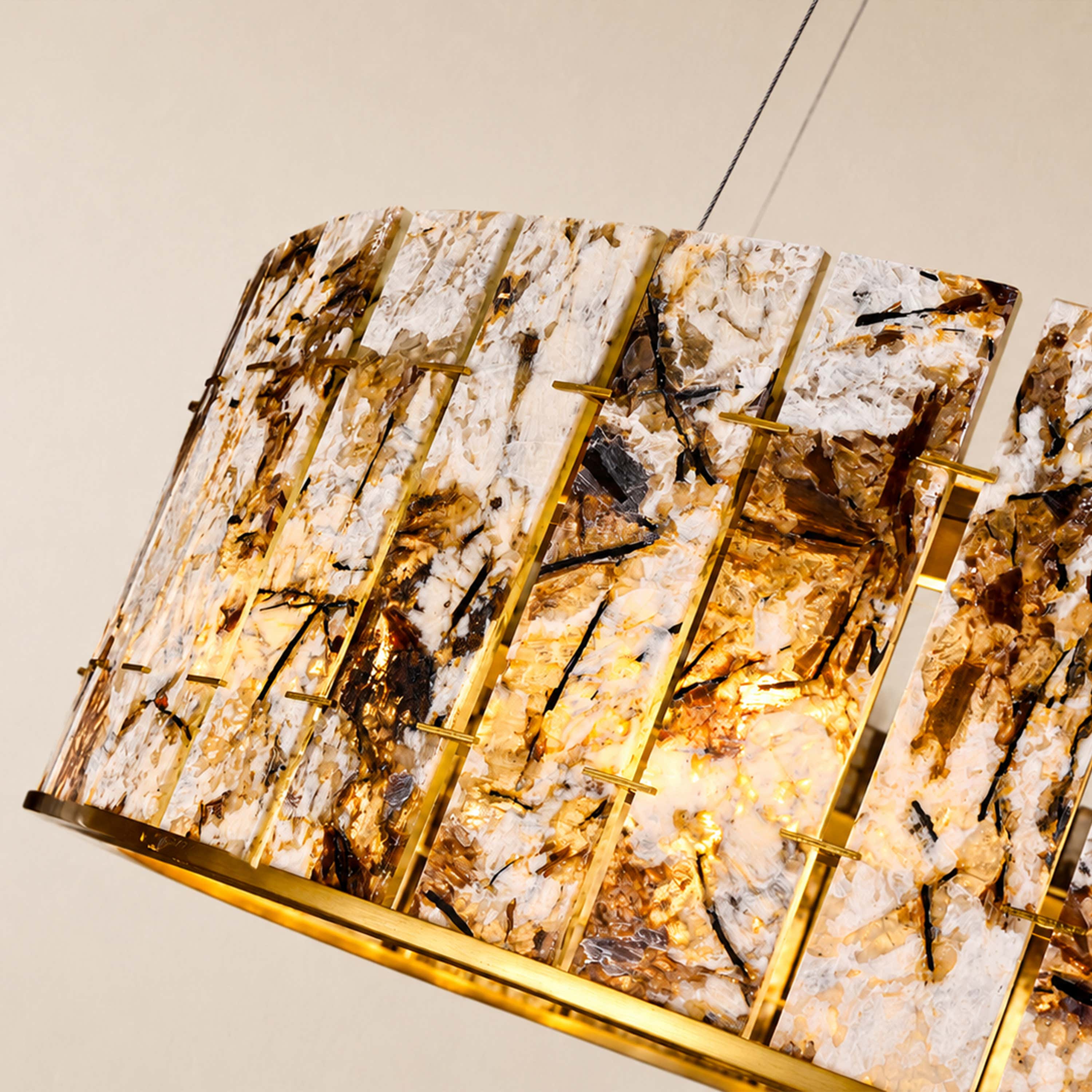 Pietra Marble Round Chandelier 23.6"D