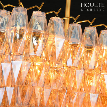 Celestial Drop Muti-Tier Crystal Glass Chandelier 54''W