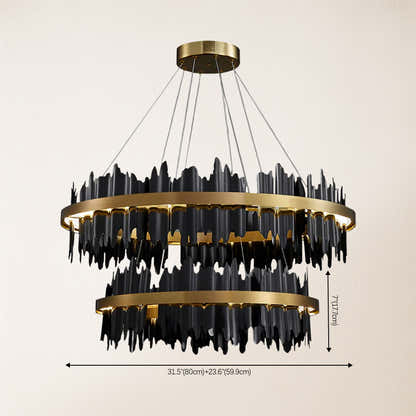 Arctira Metal Iceberg 2 Tiered Round Chandelier 32"D