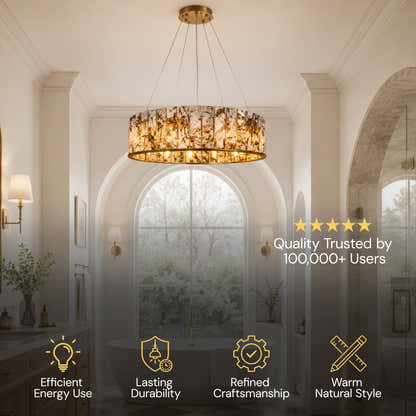 Pietra Marble Round Chandelier 23.6"D