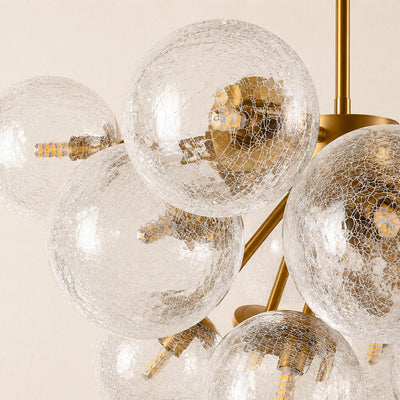 Elowen Crackled Glass Cluster Round Chandelier