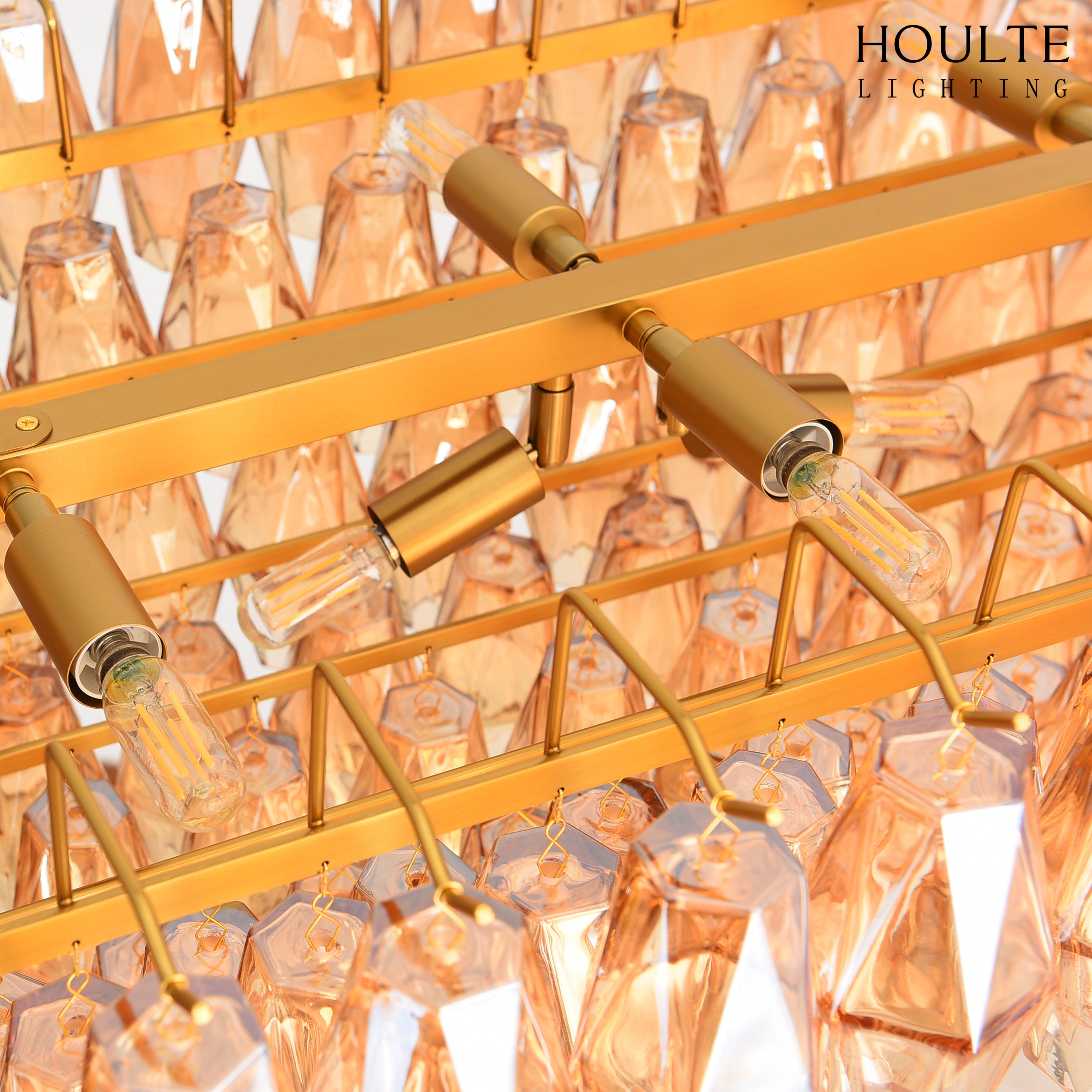 Celestial Drop Muti-Tier Crystal Glass Chandelier 54''W