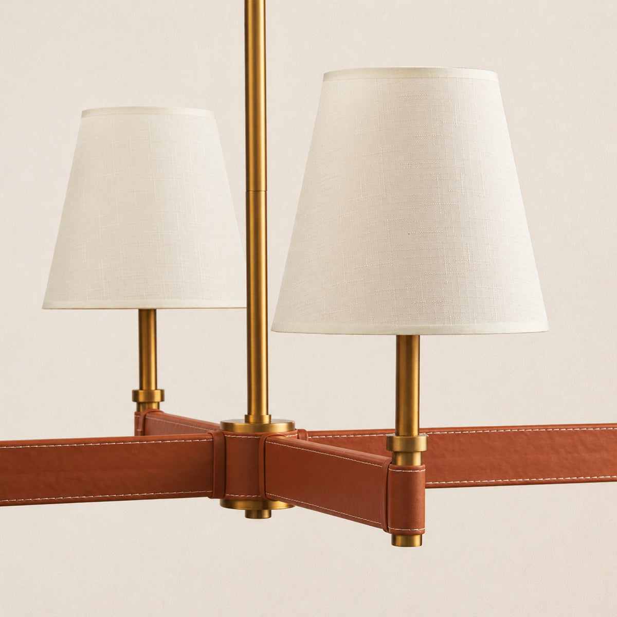 Corvella Leather Linear Chandelier 51"W