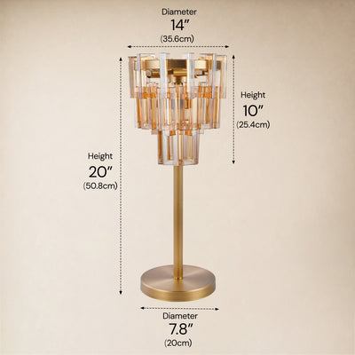 Cirelle Crystal Rectangular Table Lamp 20"H 