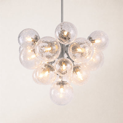 Elowen Crackled Glass Cluster Round Chandelier