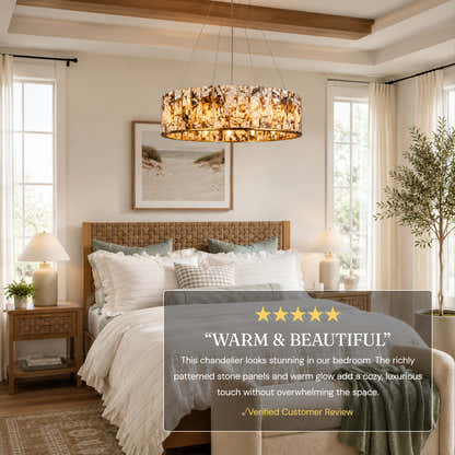 Pietra Marble Round Chandelier 23.6"D