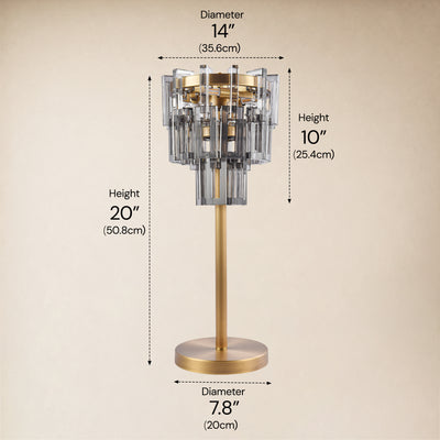 Cirelle Crystal Rectangular Table Lamp 20"H 
