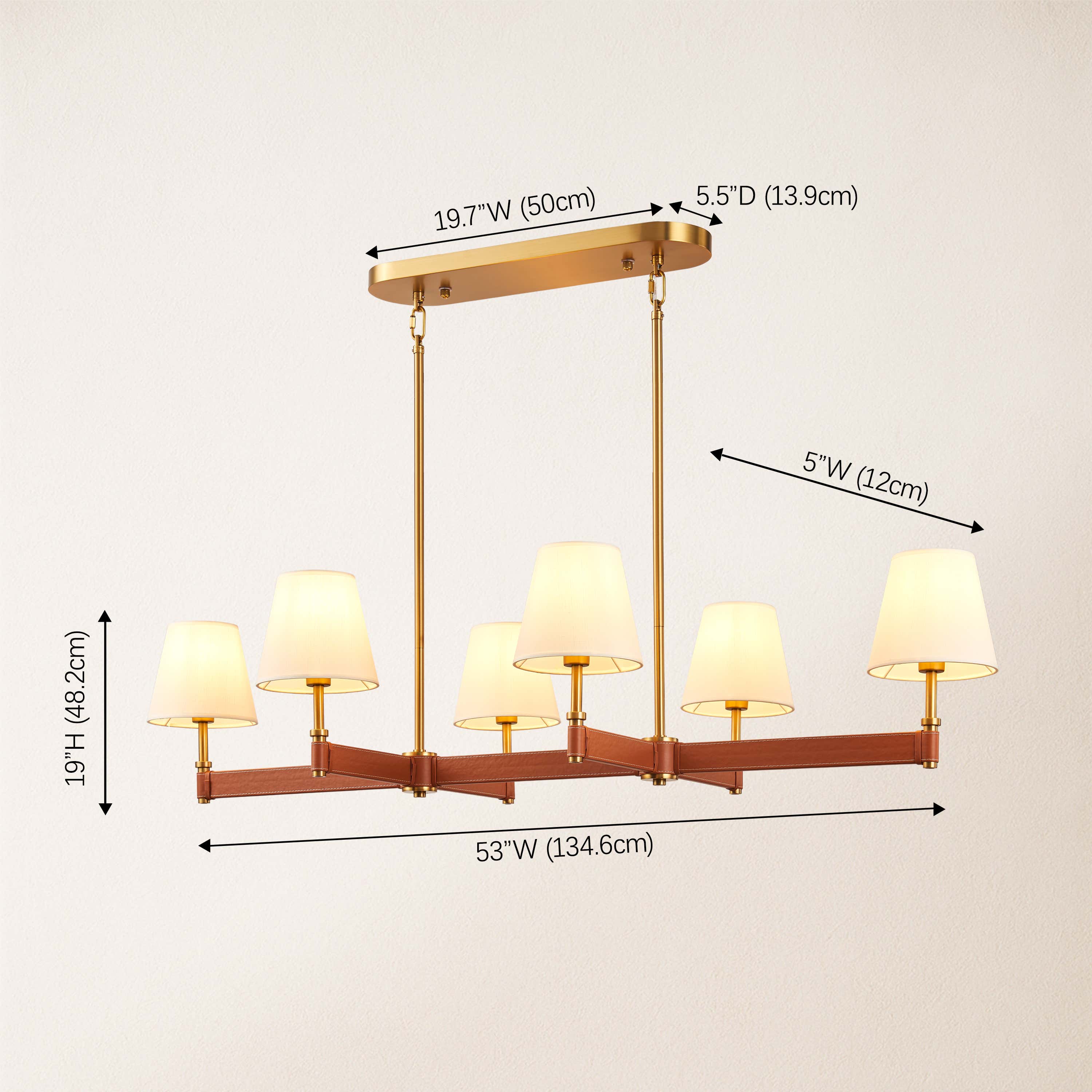 Corvella Leather Linear Chandelier