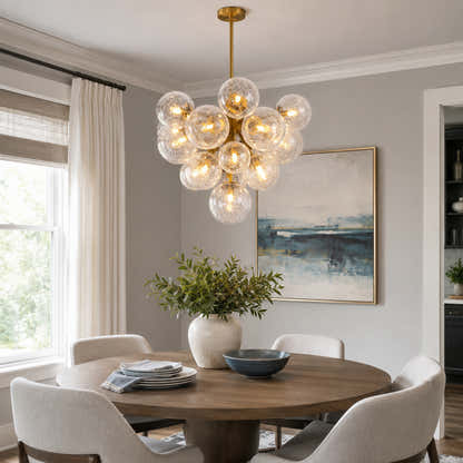 Elowen Crackled Glass Cluster Chandelier