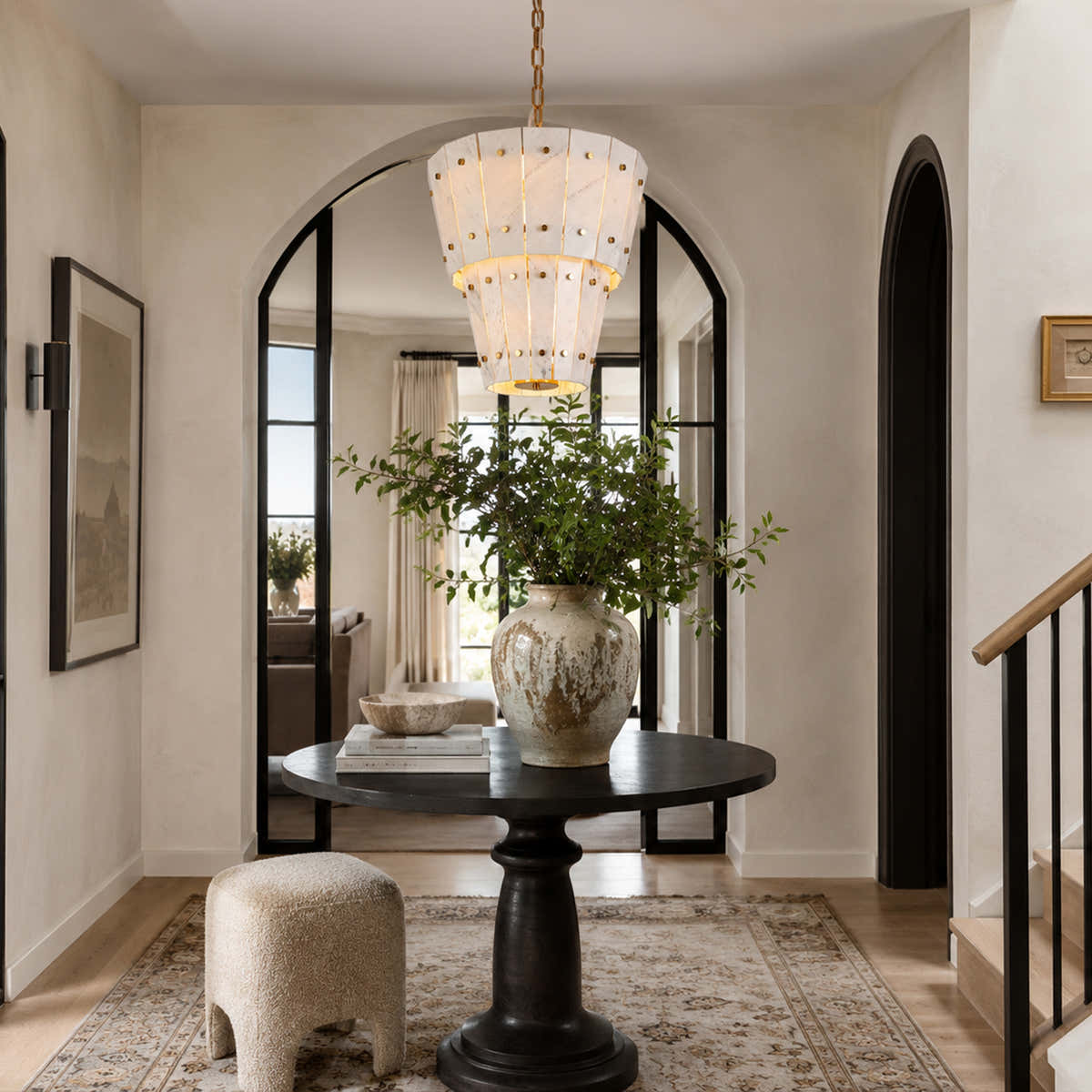 Luxury marble lighting with natural stone veining