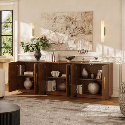 Holt 95″ Solid Oak Console(Set of 3)
