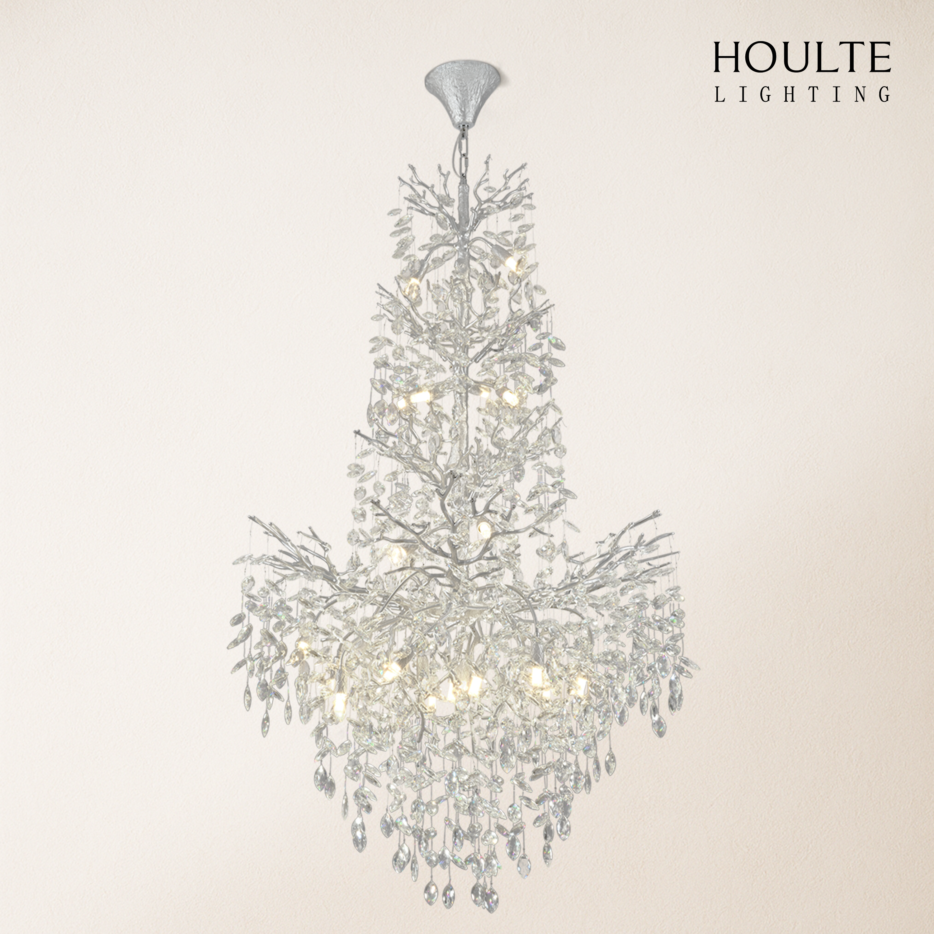 Frostleaf Crystal Cascade Grand Staircase Chandelier 61"H