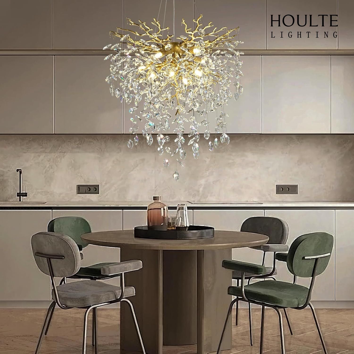 Frostleaf Crystal Grand Cascade Branches Chandelier 24''