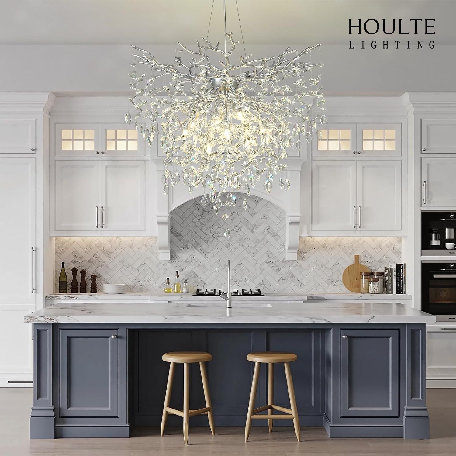 Frostleaf Crystal Grand Cascade Branches Chandelier 32''