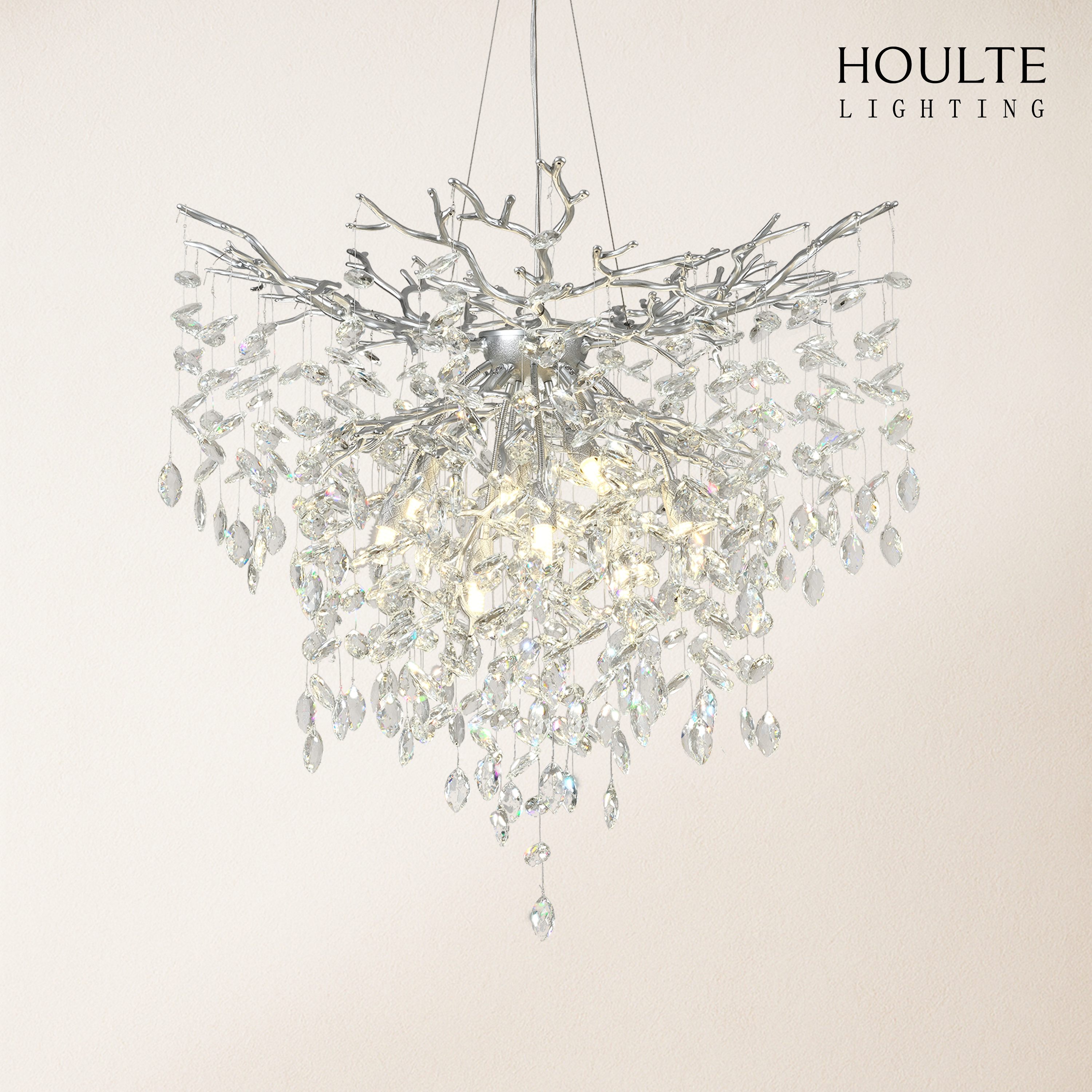 Frostleaf Crystal Grand Cascade Branches Chandelier 32''
