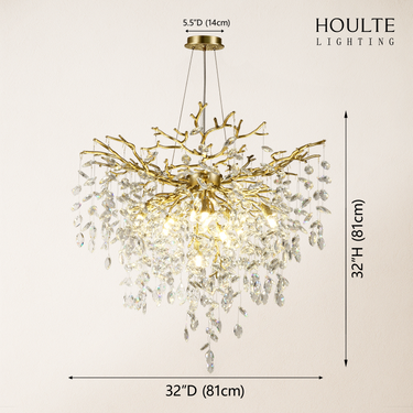 Frostleaf Crystal Grand Cascade Branches Chandelier 32''