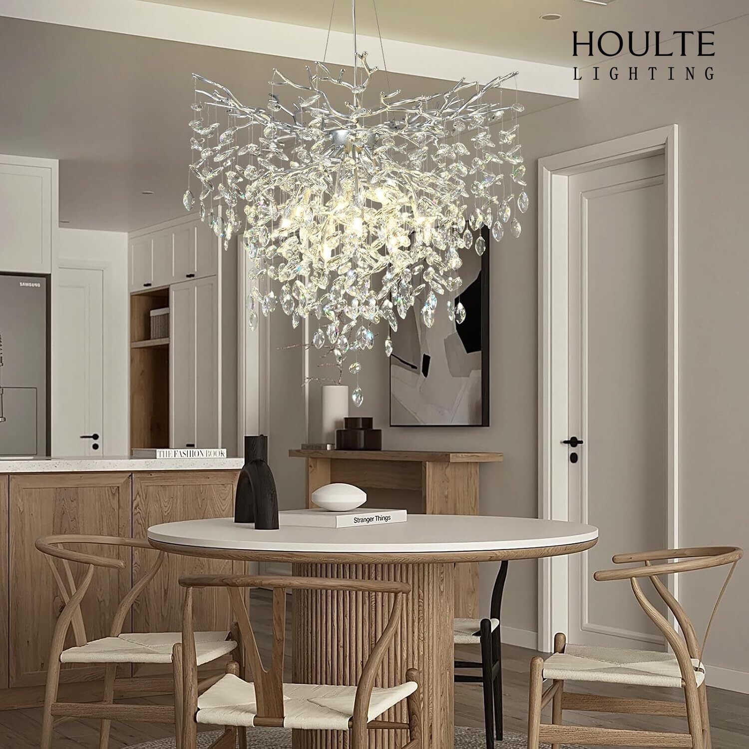 Frostleaf Crystal Grand Cascade Branches Chandelier 32''