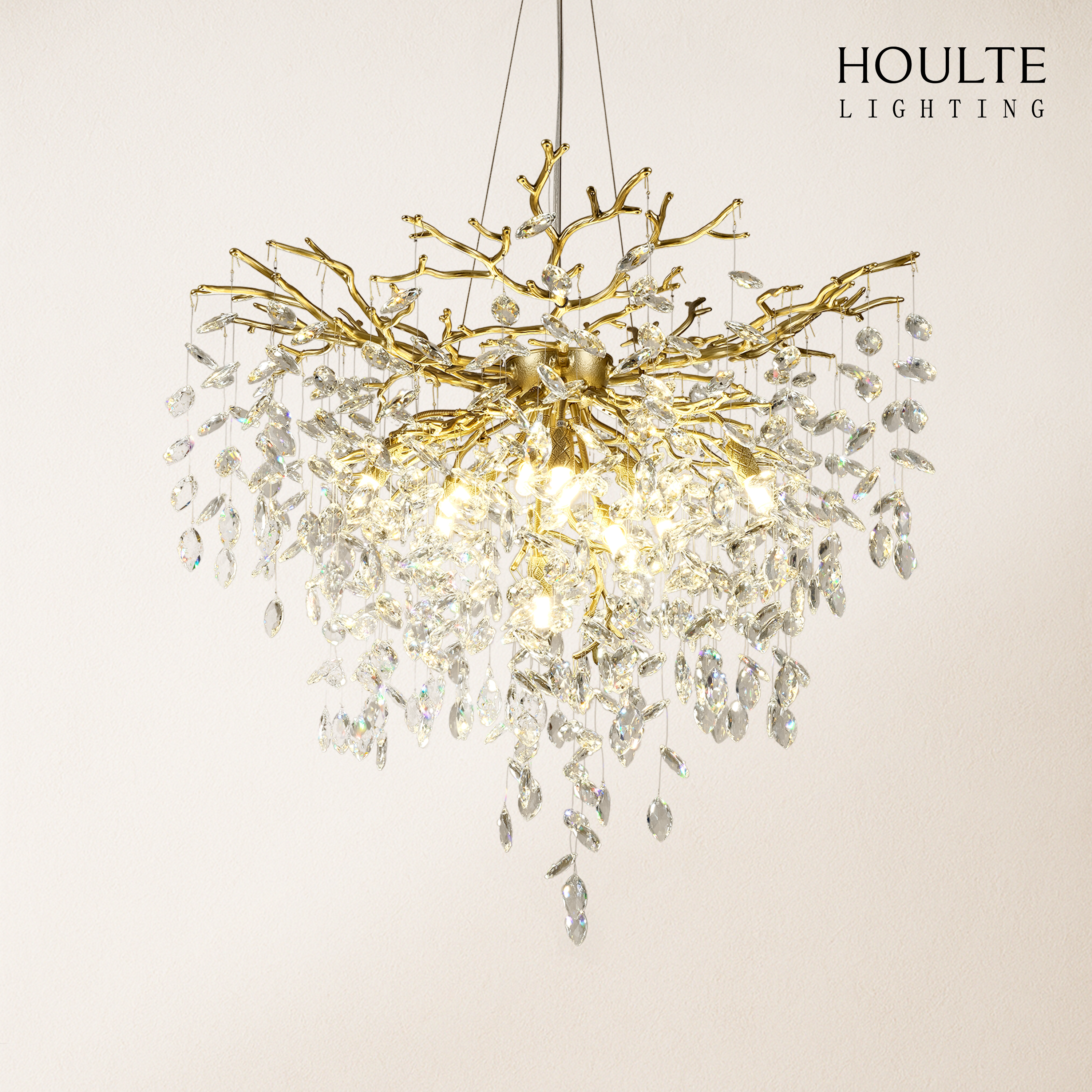 Frostleaf Crystal Grand Cascade Branches Chandelier 32''
