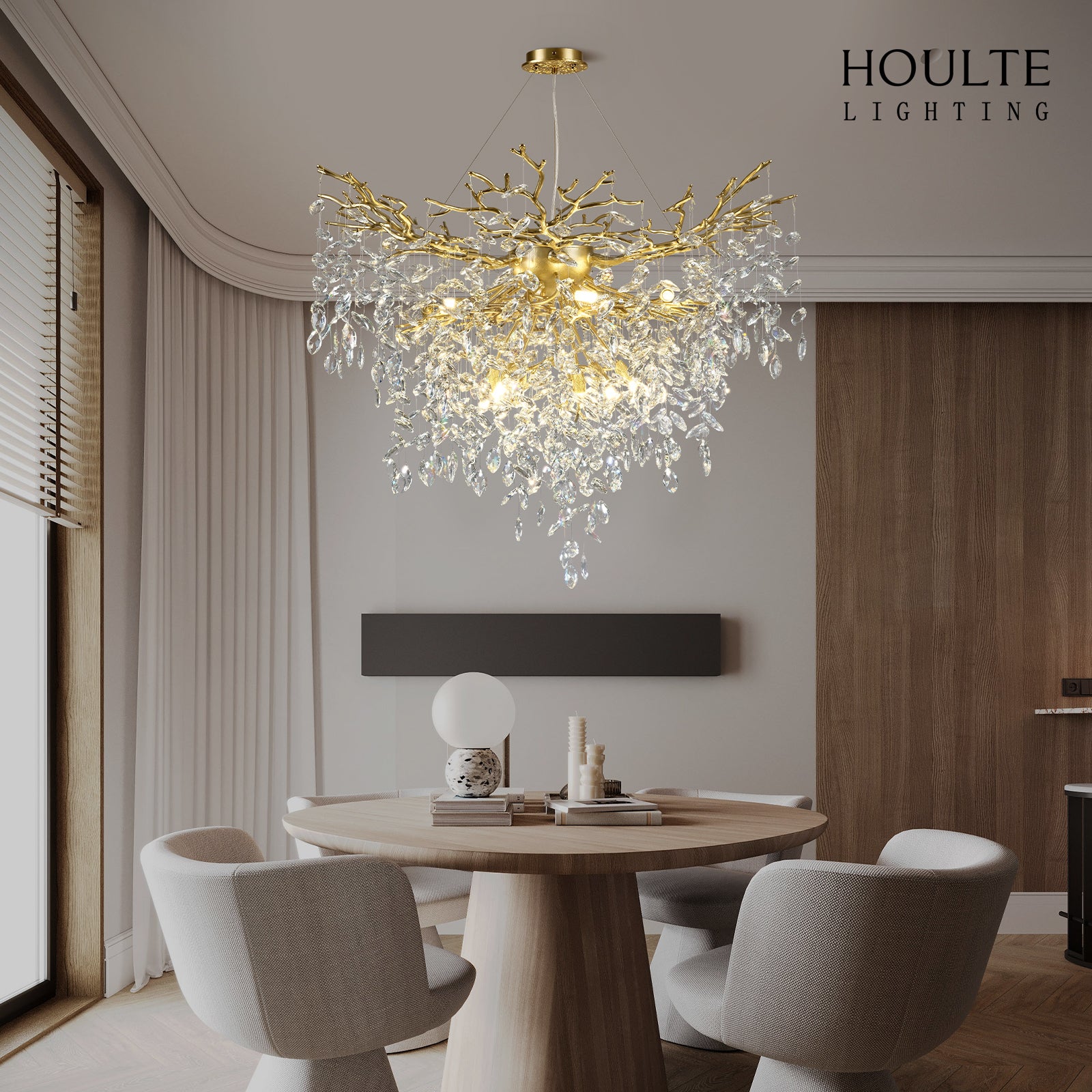Frostleaf Crystal Grand Cascade Branches Chandelier 40''