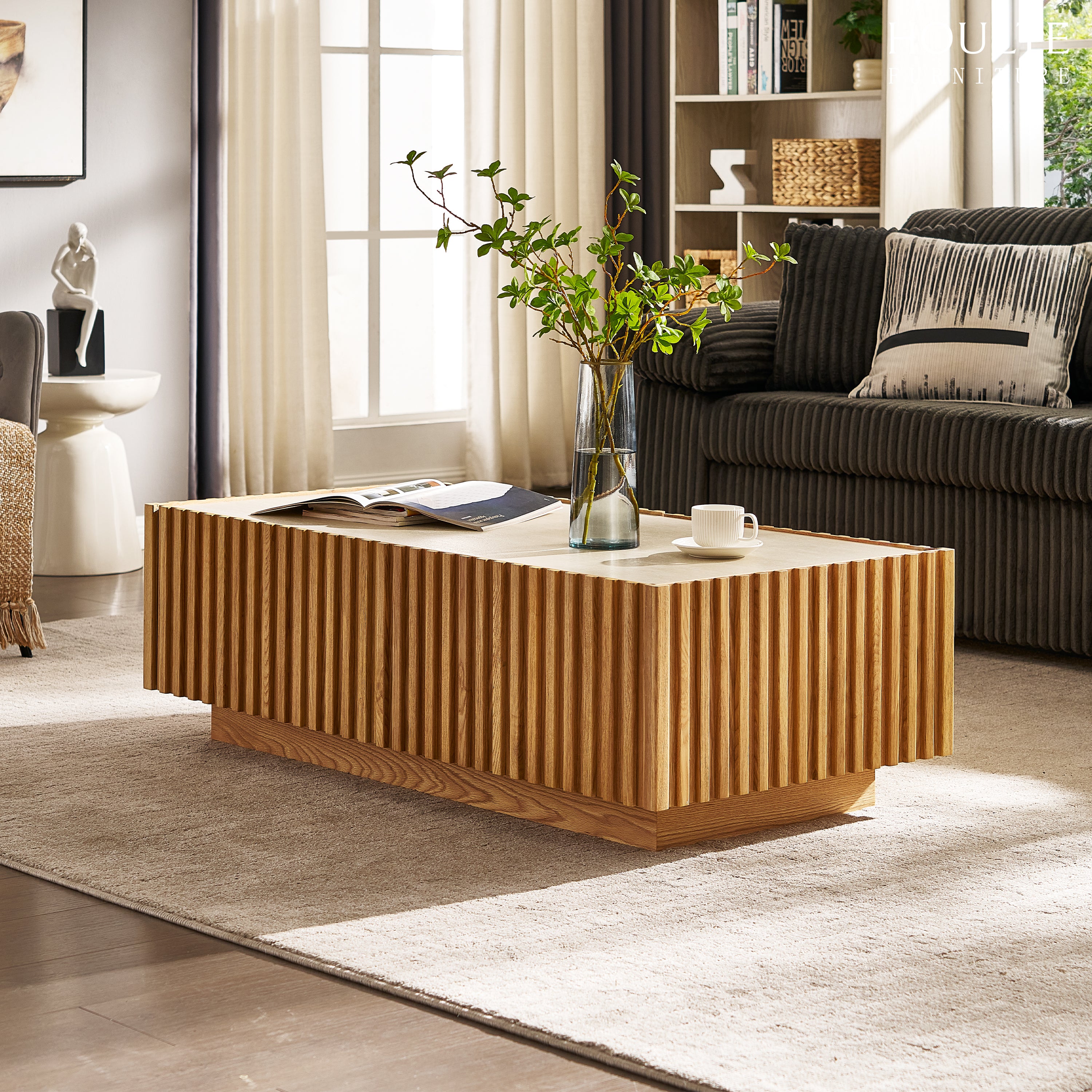 Isla Oak Rectangle Coffee Table 47"