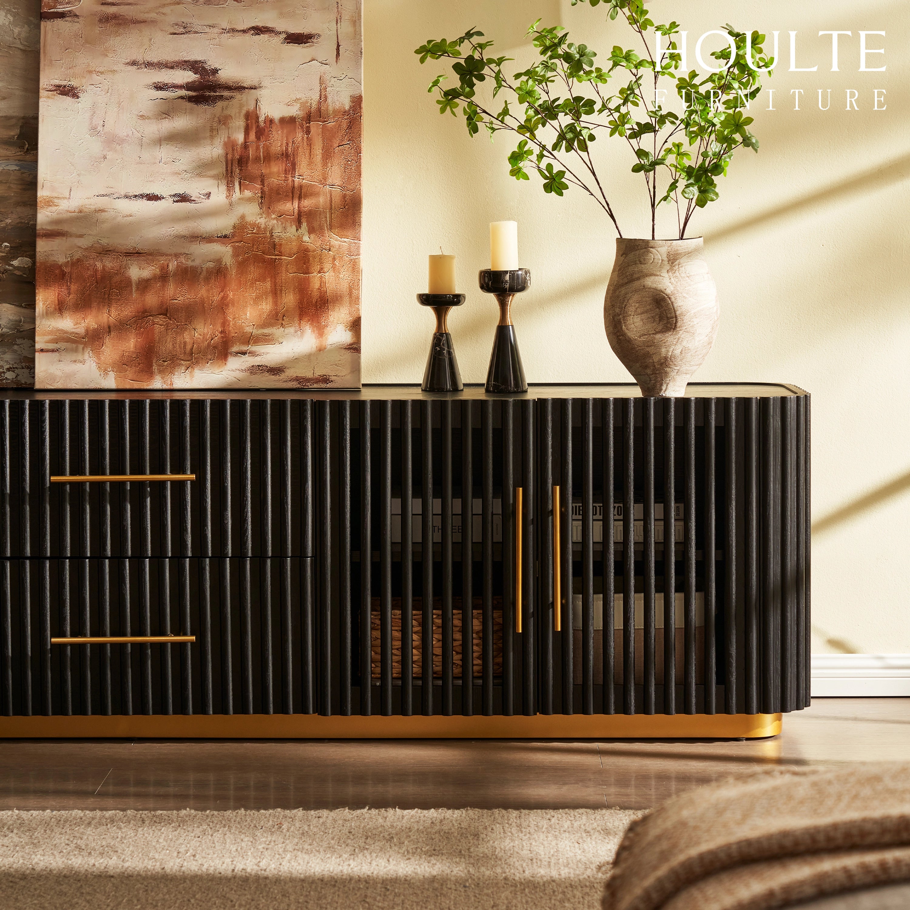 Holton Oak Media Console 91"W