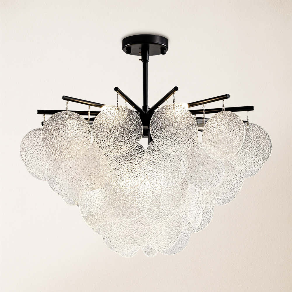 Velmora Glass Disc Tiered Chandelier 24"D