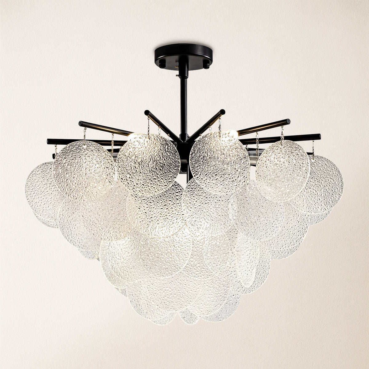 Velmora Glass Disc Tiered Chandelier 24"D