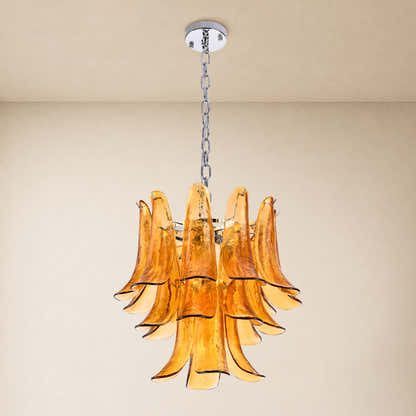 Nivelle Textured Glass Petal Chandelier 19.6"D