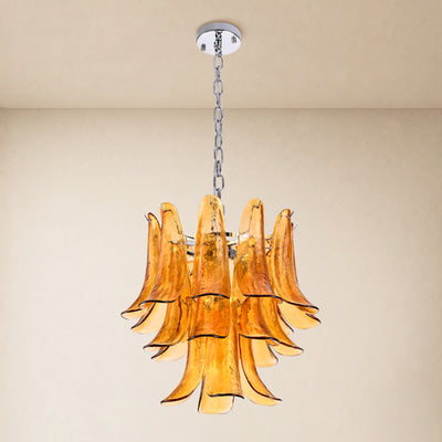 Nivelle Textured Glass Petal Chandelier 19.6"D
