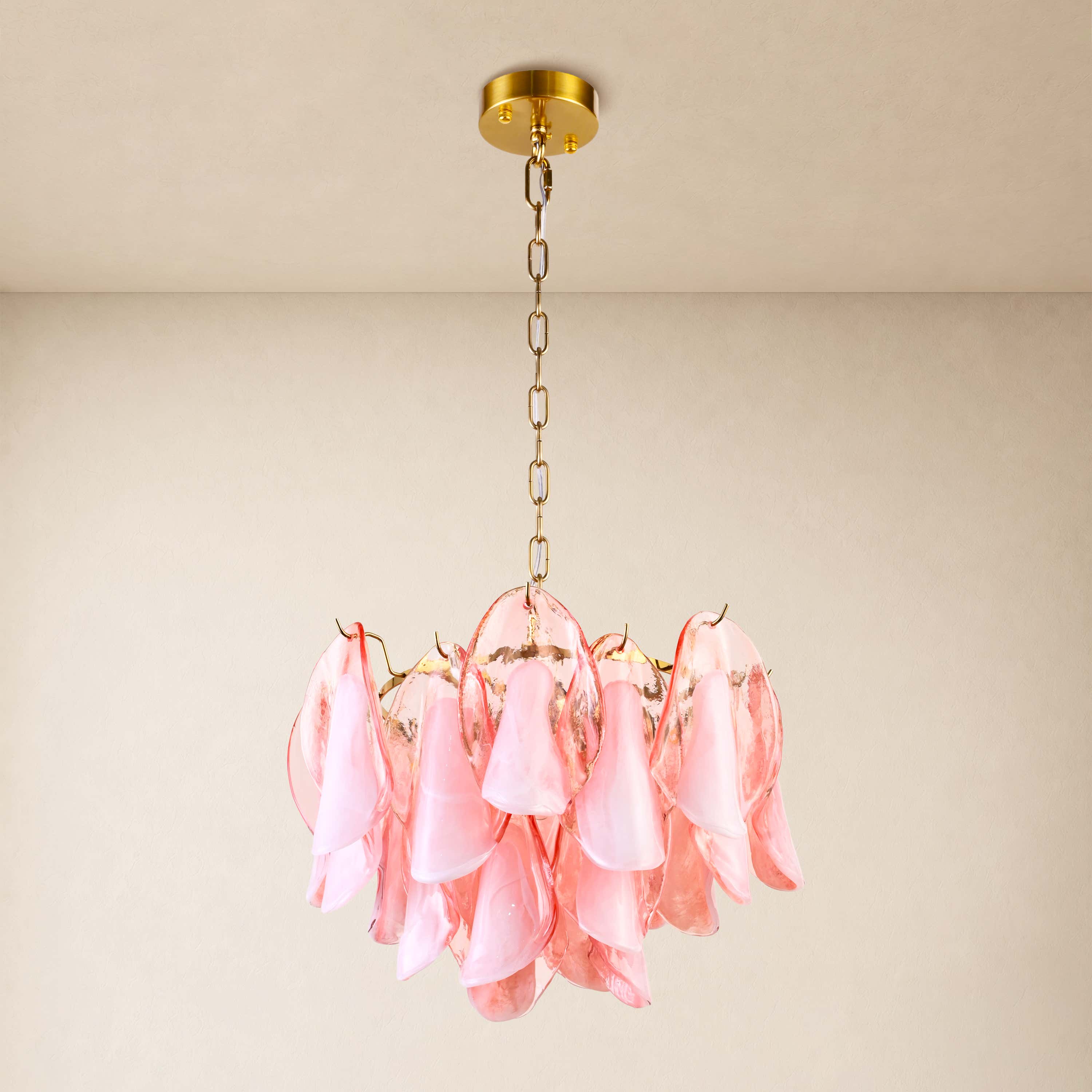 Nivelle Textured Glass Petal Chandelier 19.6"D